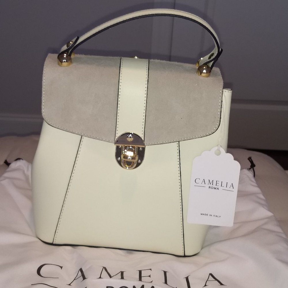 Camelia Roma Ivory Handbag/Backpack NWT